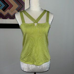 Sigrid Olsen Lime Green Sleeveless Strappy Top S